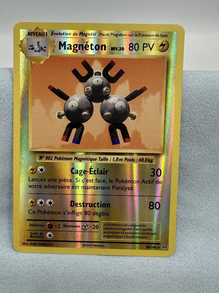 Pokémon Magnéton 38/108 - Holo Rare - Frans - XY Evolutions, Ophalen of Verzenden, Zo goed als nieuw, Losse kaart, Foil