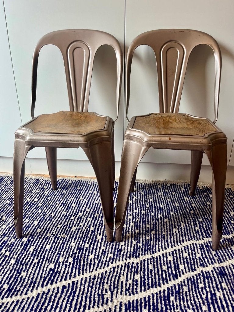 Vintage Fibrocit stoelen, Huis en Inrichting, Stoelen, Ophalen, Overige kleuren, Metaal, Vijf, Zes of meer stoelen