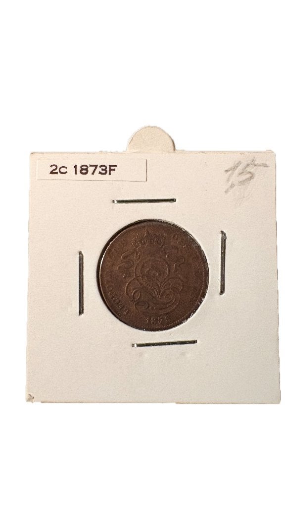 LEOPOLD II: 2 cent 1873F (2), Ophalen of Verzenden