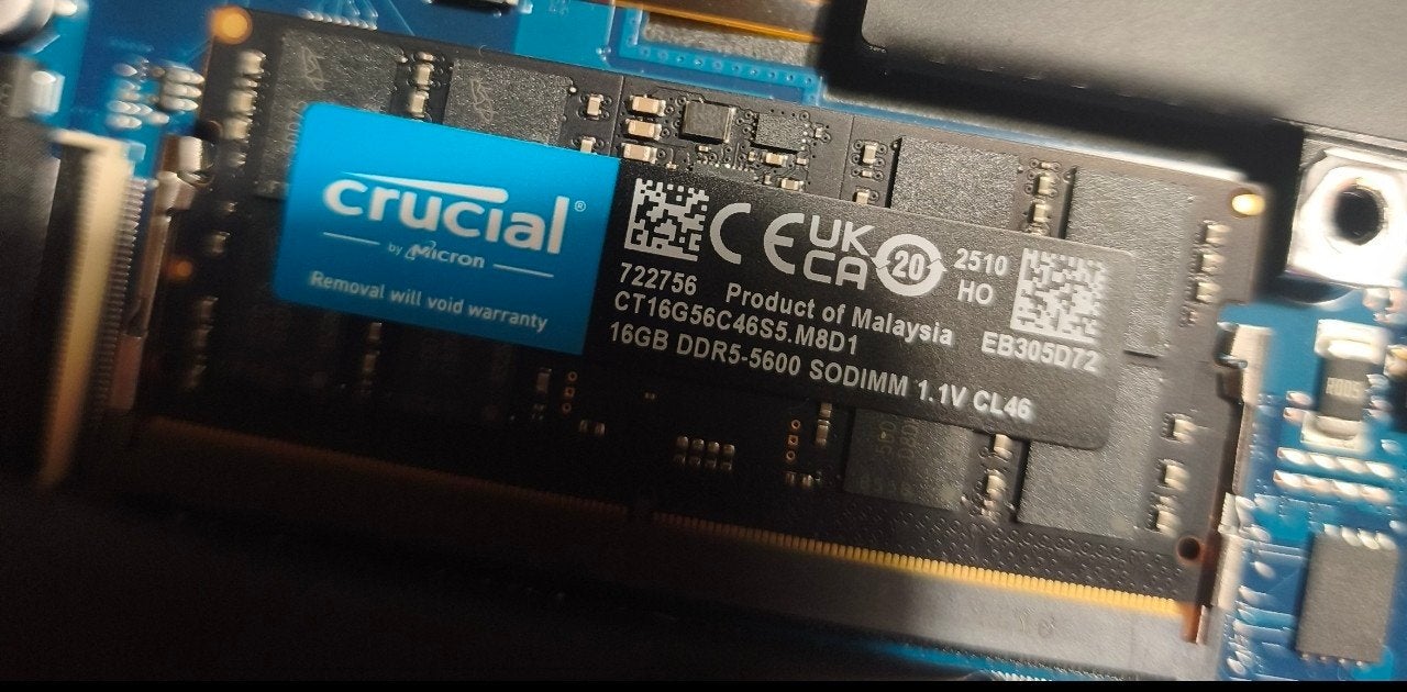 Crucial 16GB DDR5-5600 SO-DIMM CL46, Ophalen