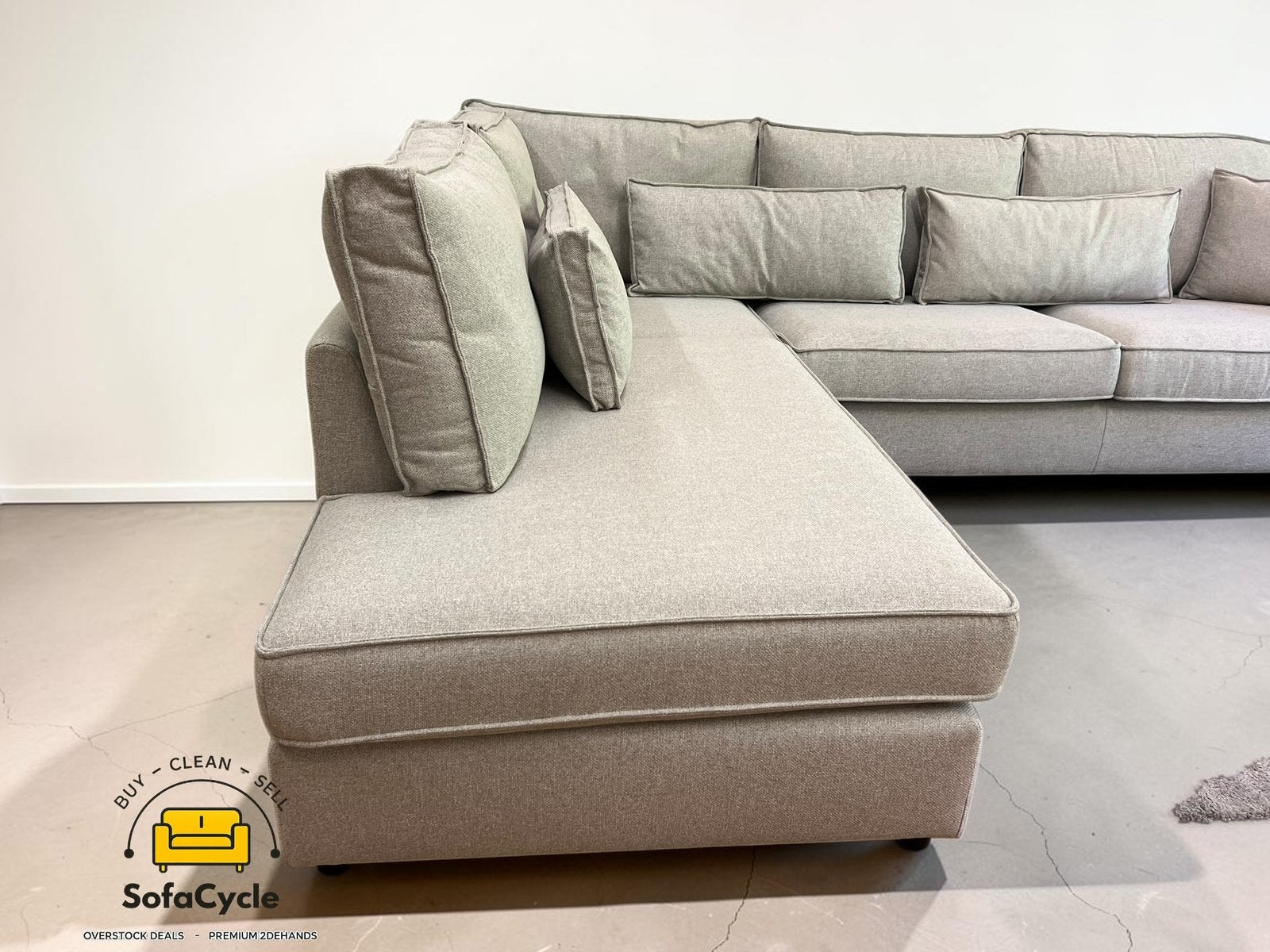Chaise d'angle New Grey - Livraison à domicile/Sofacycle, Enlèvement ou Envoi, Comme neuf, SofaCycle, Info@sofacycle.be