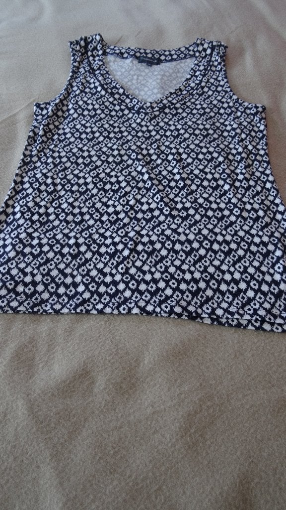 TOP TERRE BLEUE TAILLE 38 BLEU FONCÉ/BLANC, Sans manches, Taille 38/40 (M), Enlèvement ou Envoi, Terre Bleue