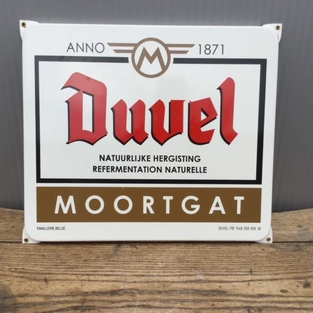 Emaille DUVEL reclame Emaillerie Belge, Ophalen, Zo goed als nieuw, Reclamebord, Plaat of Schild, Duvel