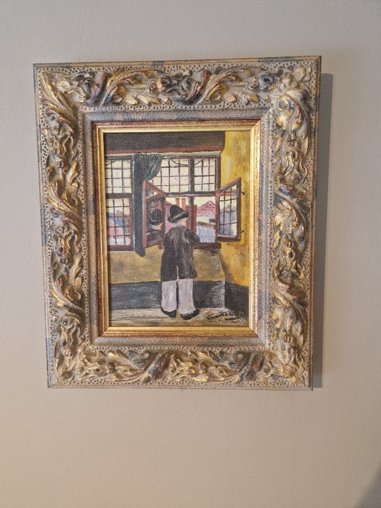 "De man aan het venster" - Henri de Braekeleer, Portrait ou Personnes, Enlèvement ou Envoi, Toile, Impressionniste