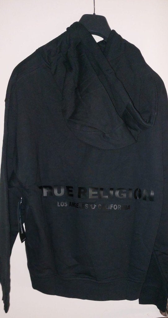 Gloednieuwe True Religion Heren Hoodie (Maat L), Maat 52/54 (L), Zwart, Nieuw, True Religion