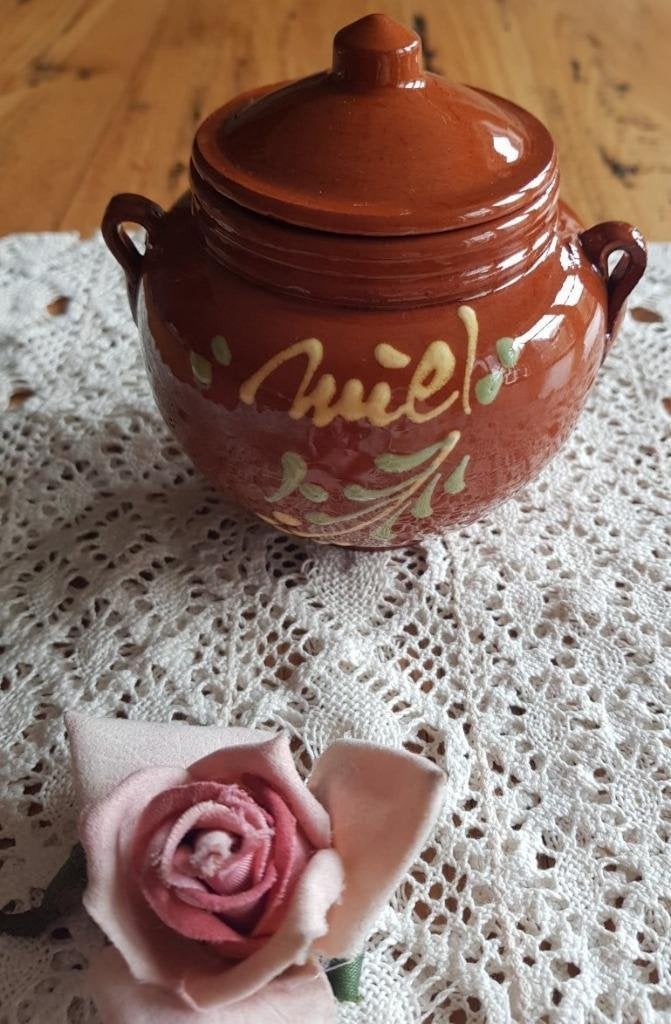 Keramiek Spaans honingpotje, Miel de Lanjaron, Andalusië, Antiquités & Art, Curiosités & Brocante, Enlèvement ou Envoi