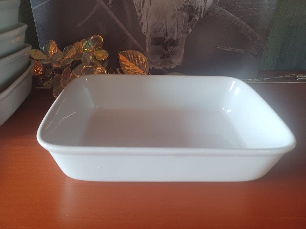 Set de 8 plats à four blancs empilables 22,5 x 15 cm, Enlèvement ou Envoi, Poterie, Comme neuf, Classique