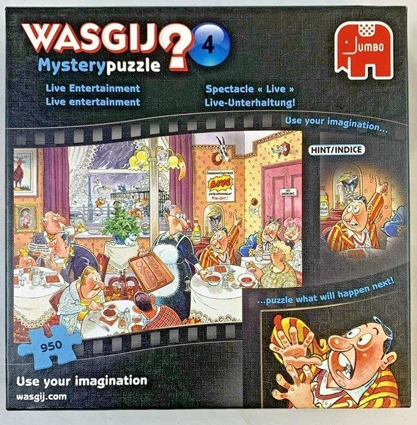 Wasgij Mystery puzzel 4 Live entertainment Jumbo 950 stukjes, Verzenden, 500 t/m 1500 stukjes, Zo goed als nieuw, Legpuzzel