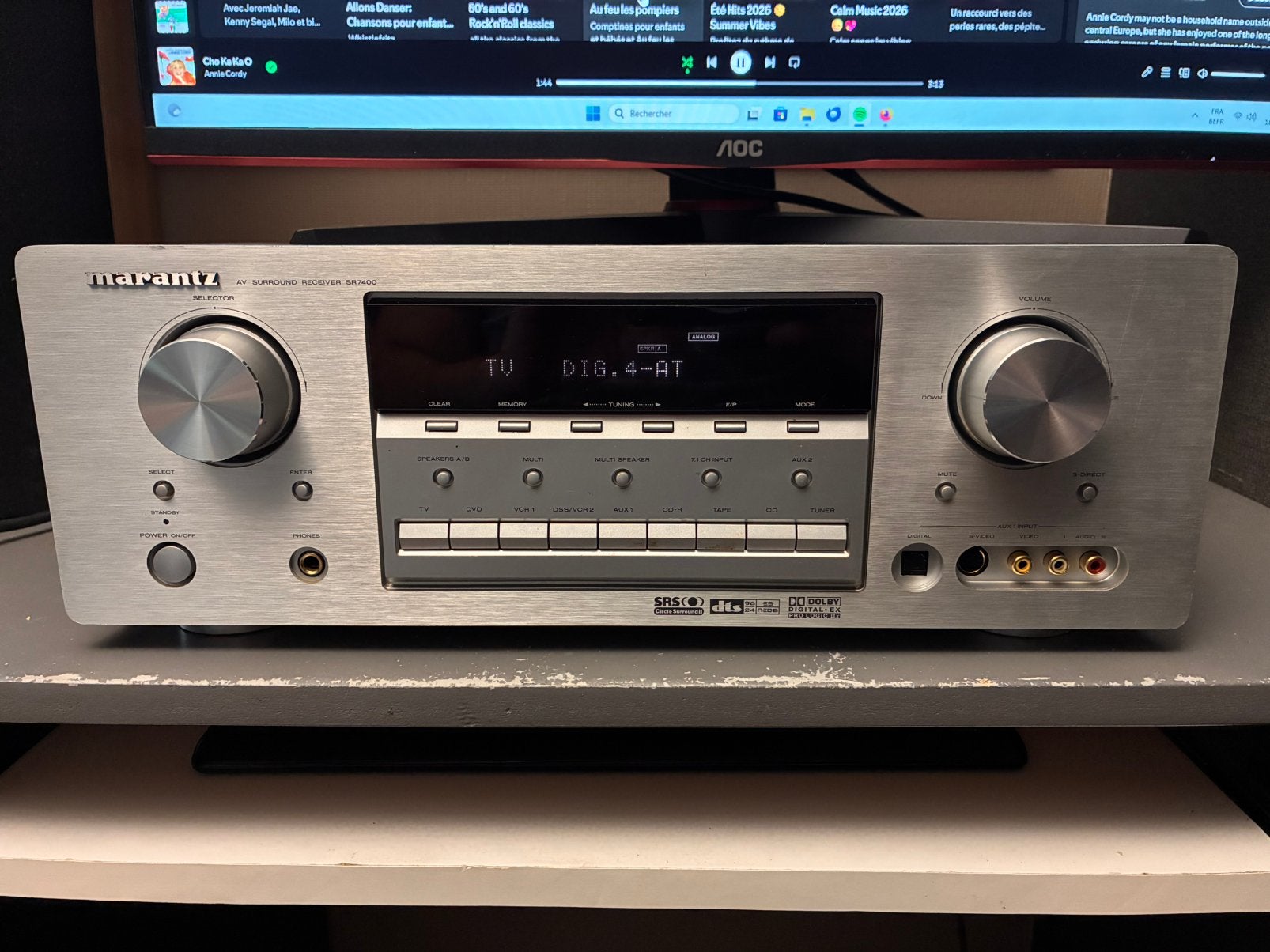 Marantz SR7400 avec cordon d’alimentation et télécommande., TV, Hi-fi & Vidéo, Marantz, 60 à 120 watts, Enlèvement, Utilisé