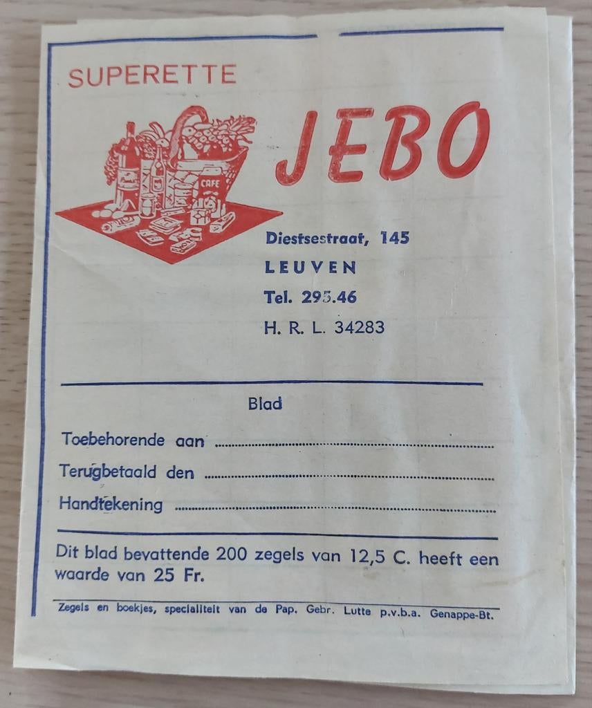 Zegelspaarboekje Jebo Leuven, Verzamelen, Ophalen