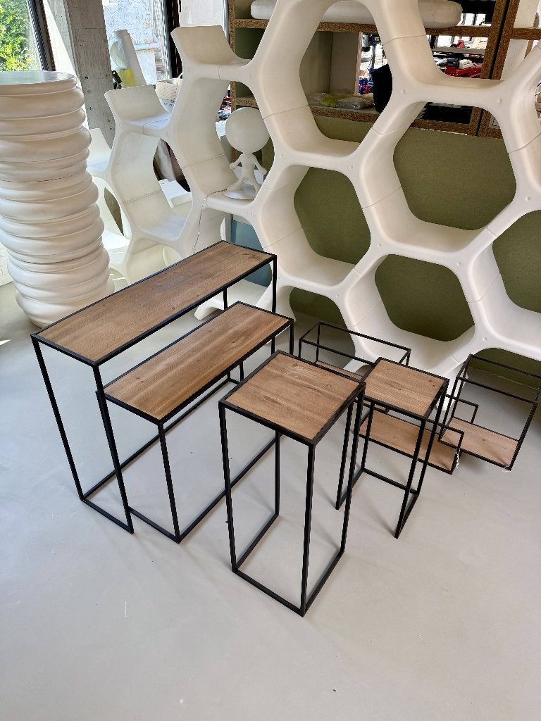 Pomax bijzettafeltjes – set van 5, Ophalen, Overige materialen, Design architecturaal, Zo goed als nieuw