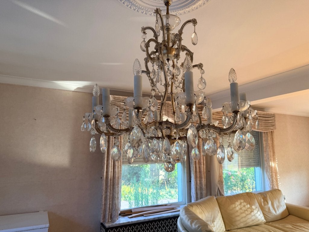 kristallen lusters / kroonluchters, Maison & Meubles, Lampes | Lustres, Enlèvement, Utilisé, Kristal, E14 (petit)