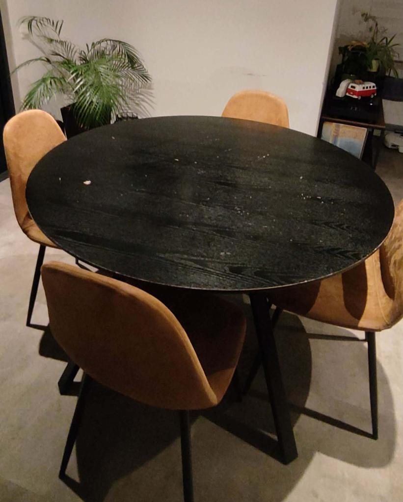 Eettafel, Ophalen, Gebruikt, 100 tot 150 cm, Rond