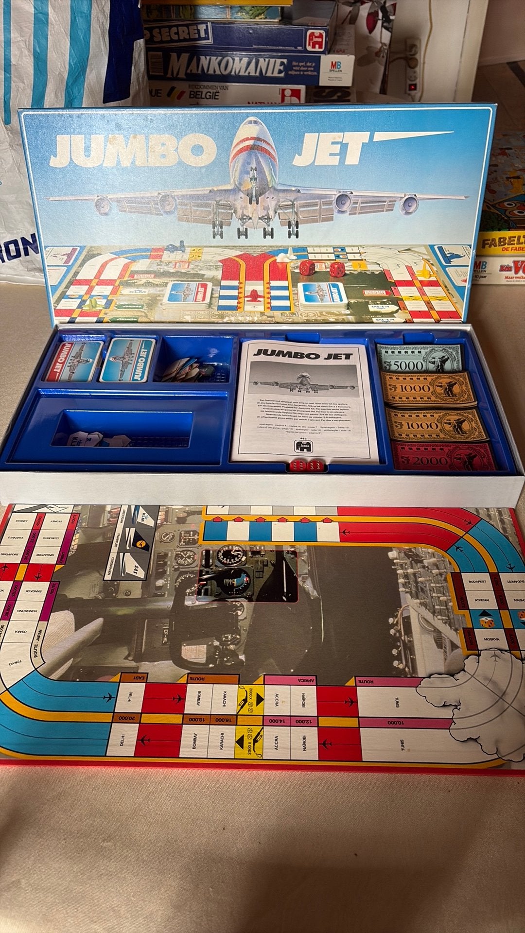 Vintage Jumbo Jet bordspel (Jumbo), Ophalen of Verzenden, Zo goed als nieuw
