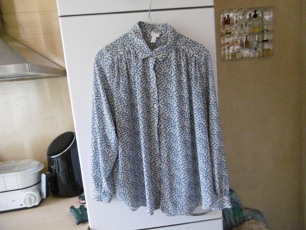 kledij dames bloes merk H&M, 44, blauw/wit, Kleding | Dames, H&M, Blauw, Maat 42/44 (L), Ophalen of Verzenden