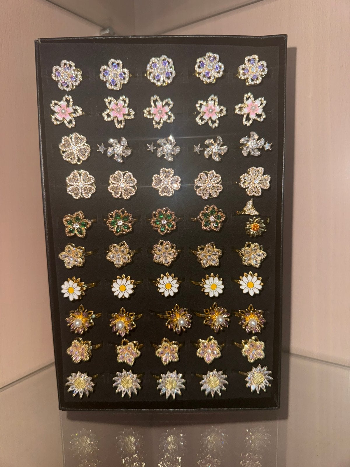 Bloemen ringen goud (roterend), Enlèvement ou Envoi, Neuf, Or, Femme
