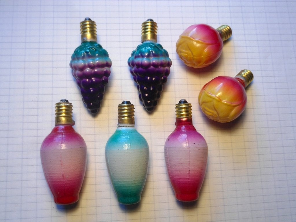 7 oude vintage kerstlampjes., Diversen, Kerst, Ophalen, Gebruikt