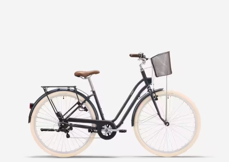 Stadsfiets 520 laag frame donkerblauw, Velgrem, (Extra) lage instap, 47 tot 50 cm, Nieuw