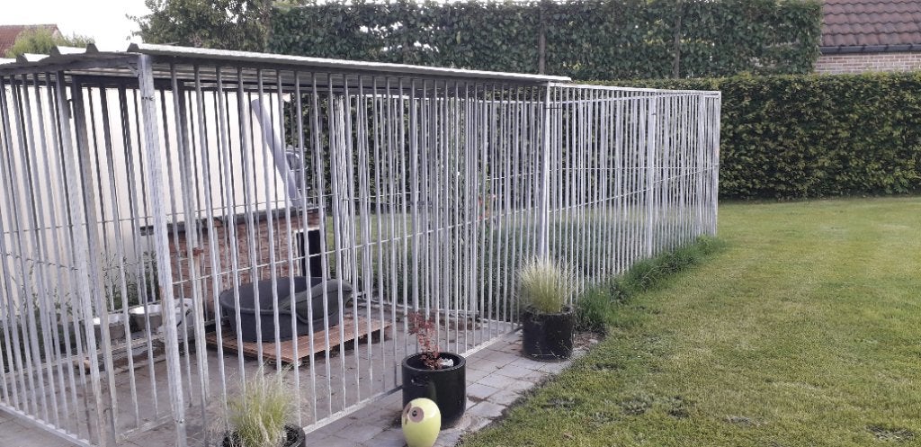 Hondenren met slaaphok, Dieren en Toebehoren, Hondenhokken, Ophalen, Hondenkennel, 100 cm of meer, 110 cm of meer