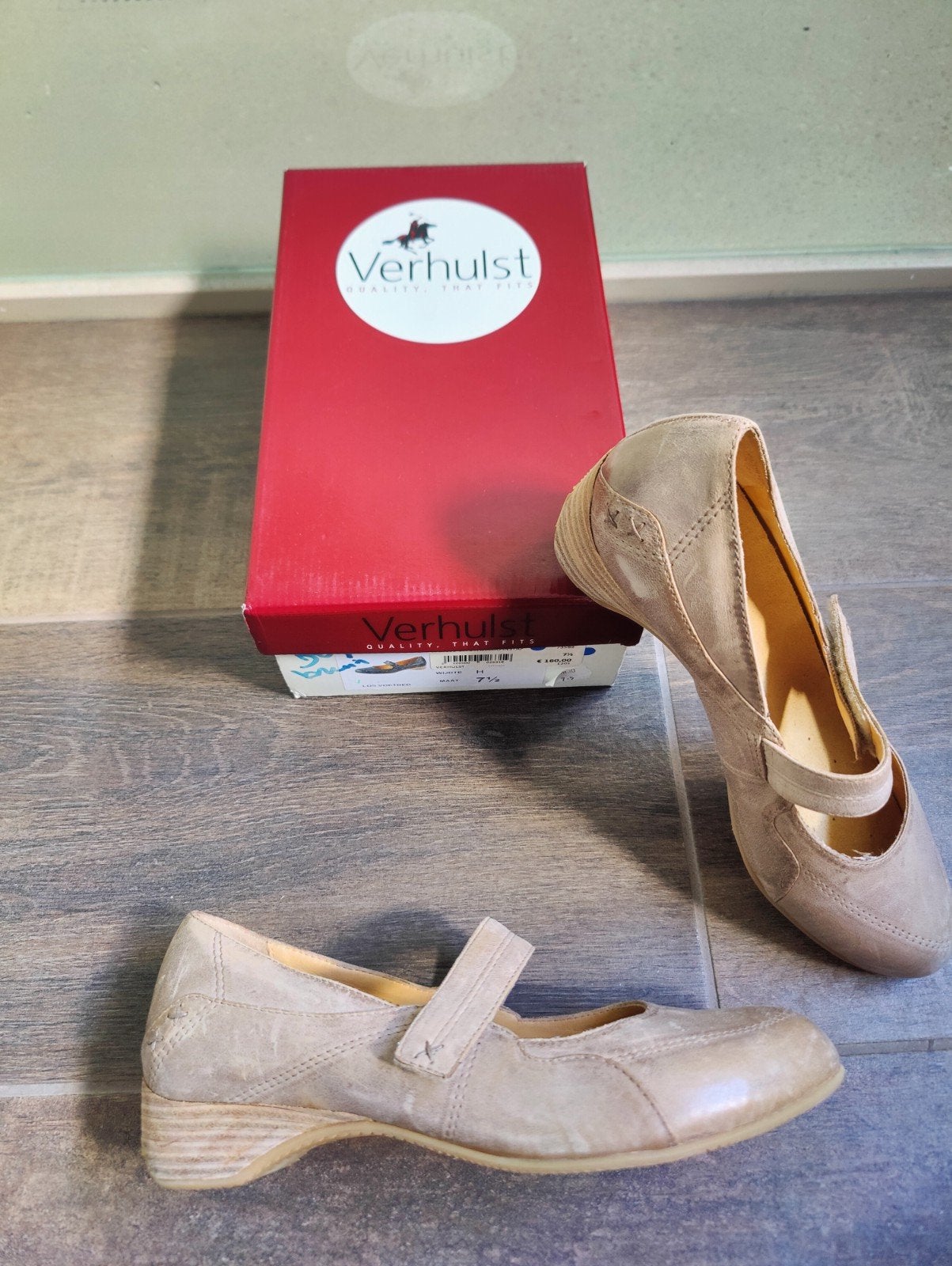 Open schoenen maat 41 'Verhulst' echt leder (zgan), Kleding | Dames, Beige, Verhulst, Ophalen of Verzenden, Zo goed als nieuw