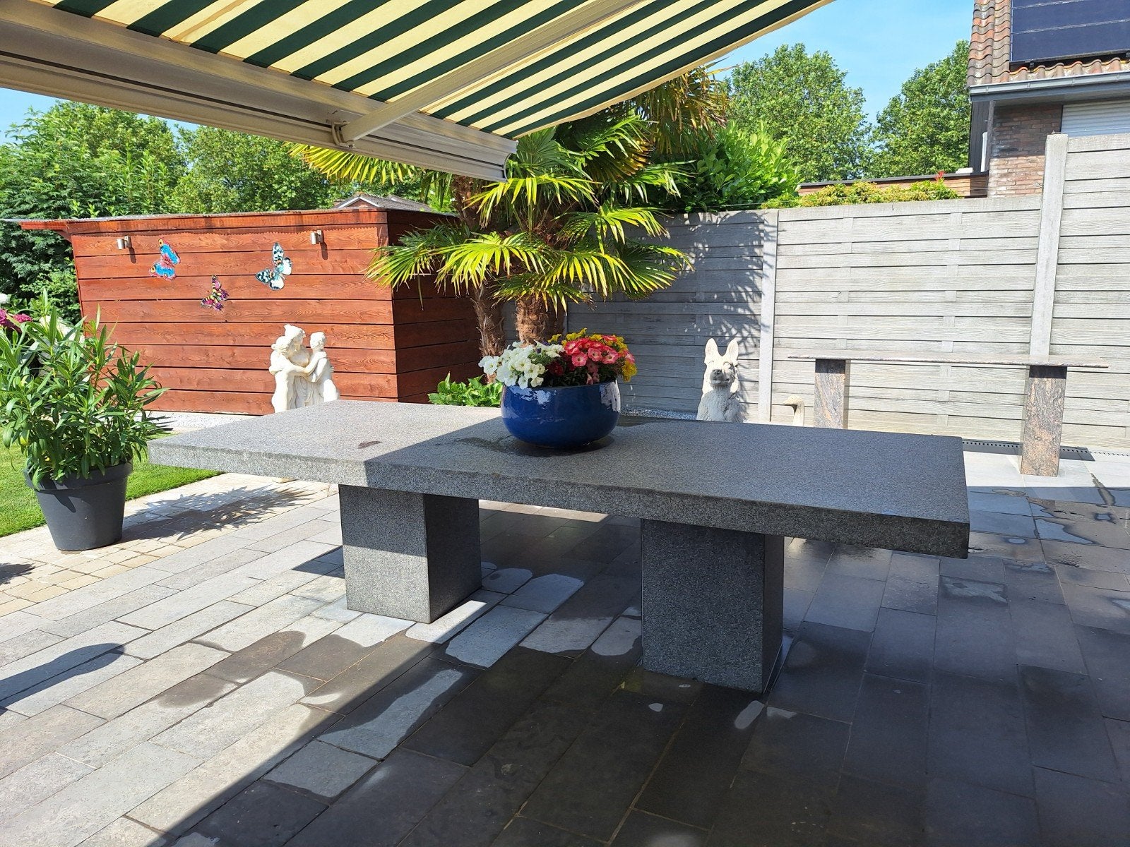 Tafel Afrikaanse natuursteen 2m80 op1m06 en 10cm dik., Ophalen