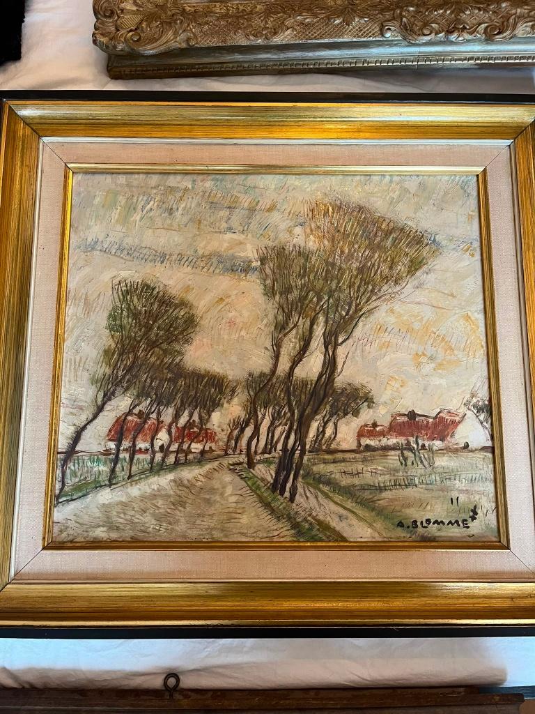 Alfons Blomme - Landschap met witte boerderij en bomen, Antiek en Kunst, Ophalen, Landschap