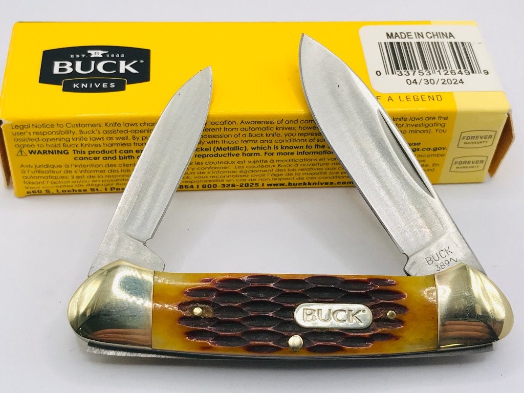 Buck 389BNSWM Canoe Knife - Brown Jigged Bone NIB, Ophalen of Verzenden, Nieuw