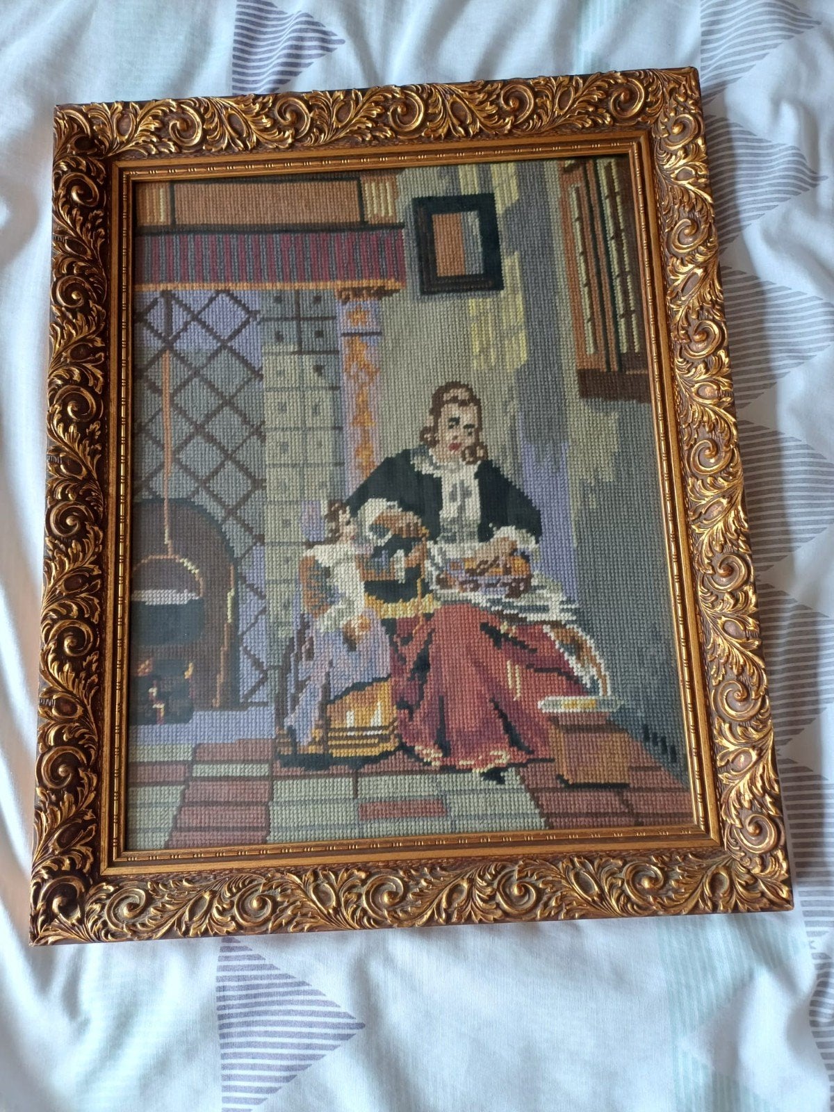Kader of lijst met handwerk erin, Antiek en Kunst, Ophalen of Verzenden