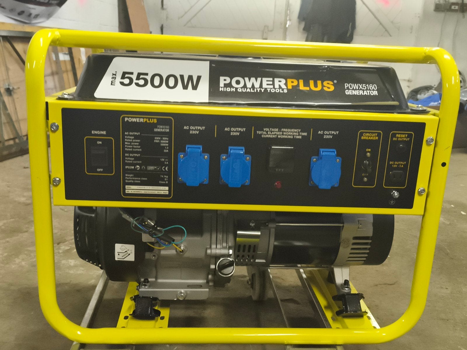 Générateur Thermique 5500W Powerplus POWX5160, Bricolage & Construction, Générateurs, Comme neuf, Essence, 5 à 10 kVA, Enlèvement ou Envoi