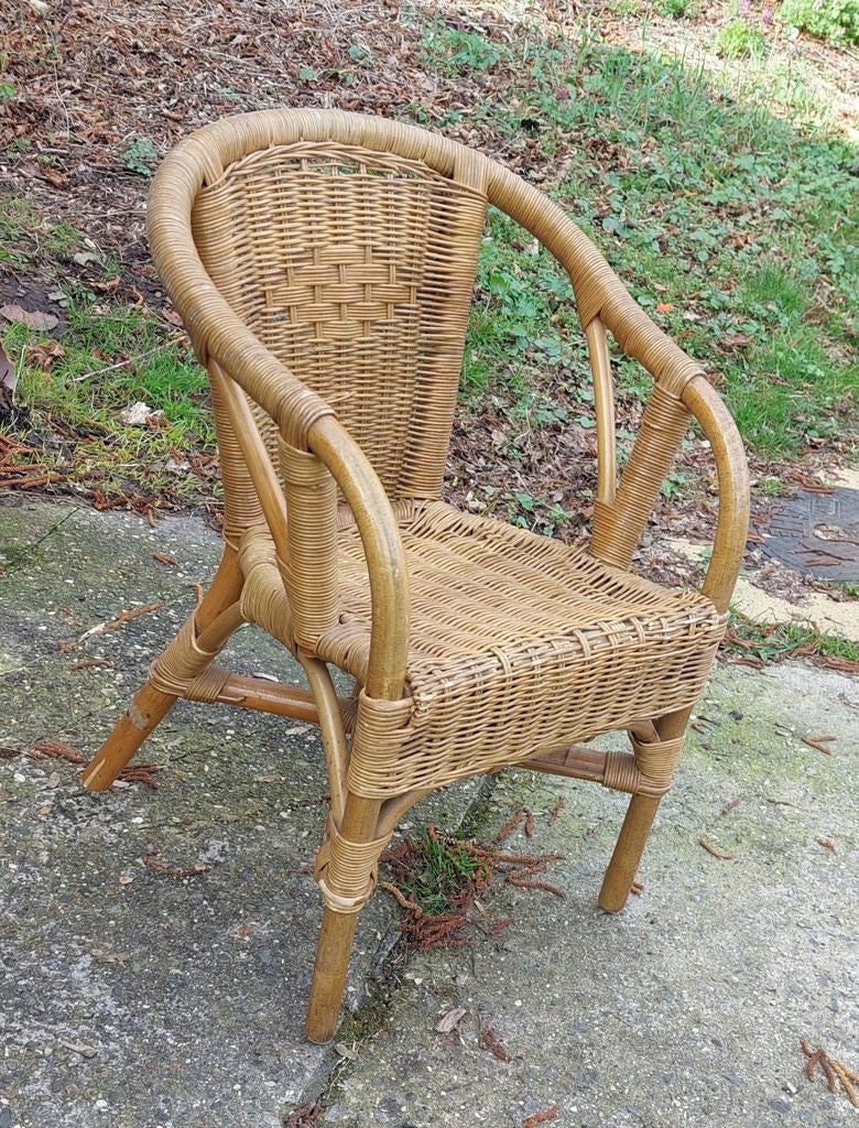 Fauteuil en rotin vintage... pour enfant, Enlèvement, Utilisé, Rotin