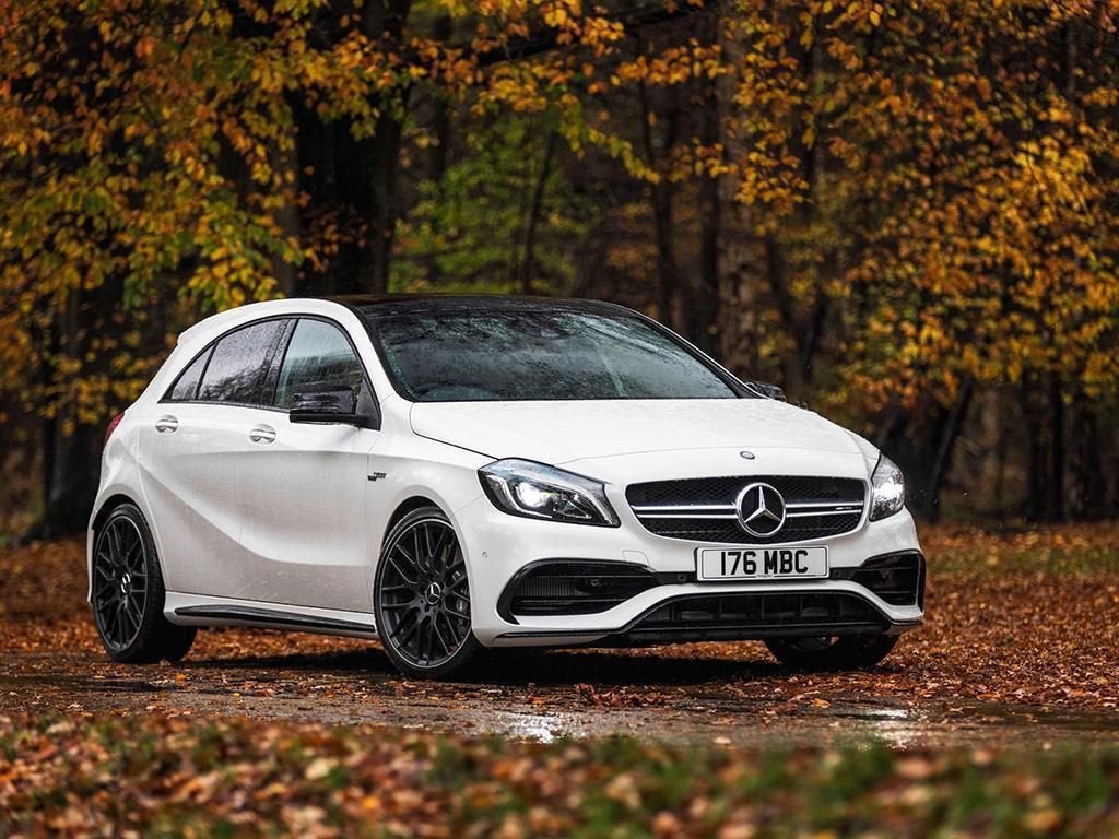 GEZOCHT: Mercedes A45 AMG Facelift, Auto's, Automaat, Euro 6, Wit, Bedrijf