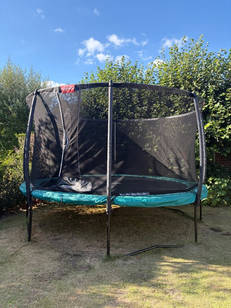 BERG Trampoline met veiligheidsnet + extra springdoek, Ophalen, Gebruikt