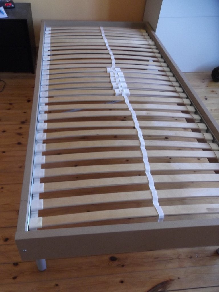 Bed - Lit + lattoflex, Brun, Enlèvement, Bois, Une personne