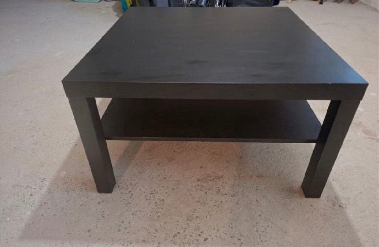 Superbe table basse de salon carrée noire en bois 78cm/78cm, Enlèvement