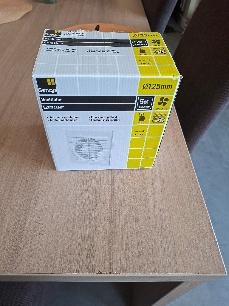 Ventilator muur 125mm, Doe-het-zelf en Bouw, Ophalen, Nieuw, Ventilator