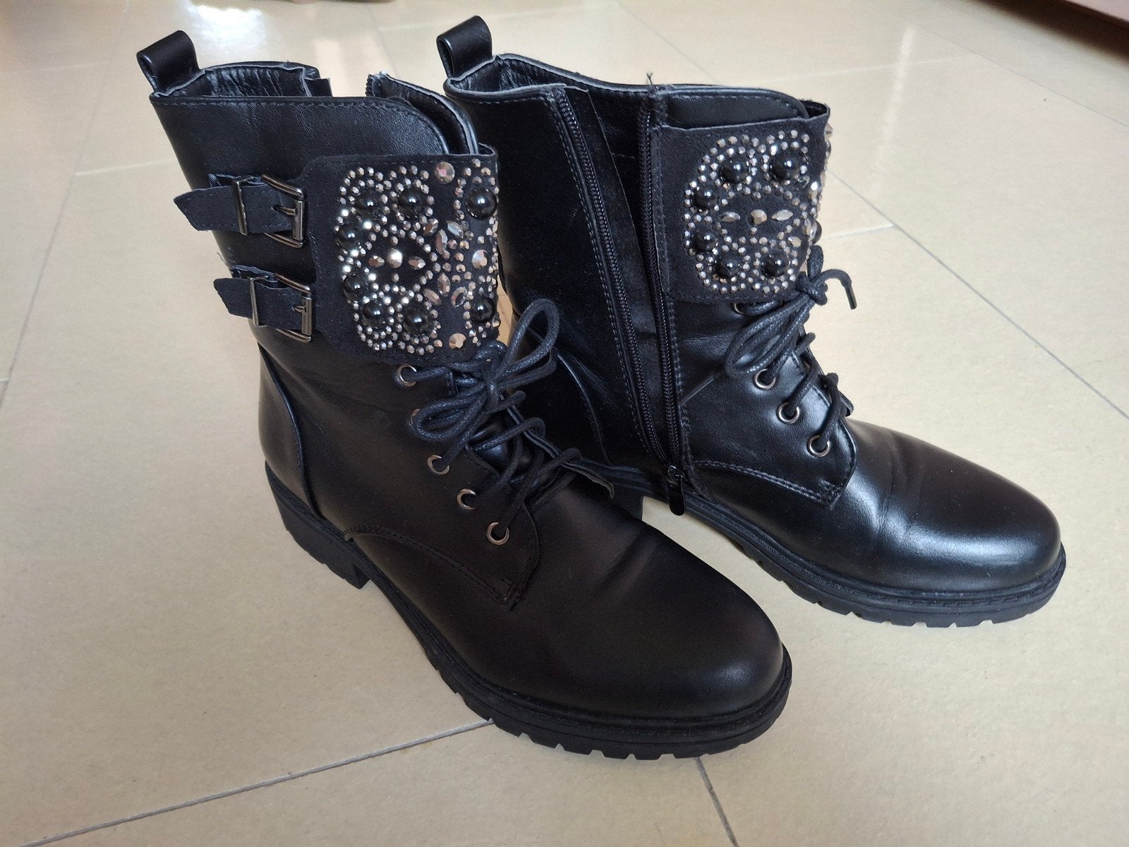 Zwarte bottines mt 37, Enlèvement ou Envoi, Comme neuf, Noir
