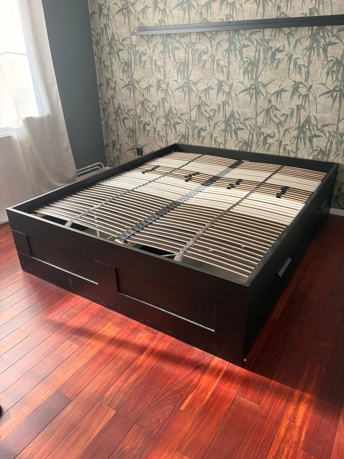 Ikea bed 160, Ophalen, Gebruikt, Zwart, 160 cm
