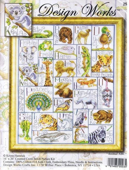 Borduurpakket Animal ABC van Design Works, Hobby en Vrije tijd, Borduren en Borduurmachines, Nieuw, Borduurpakket, Verzenden