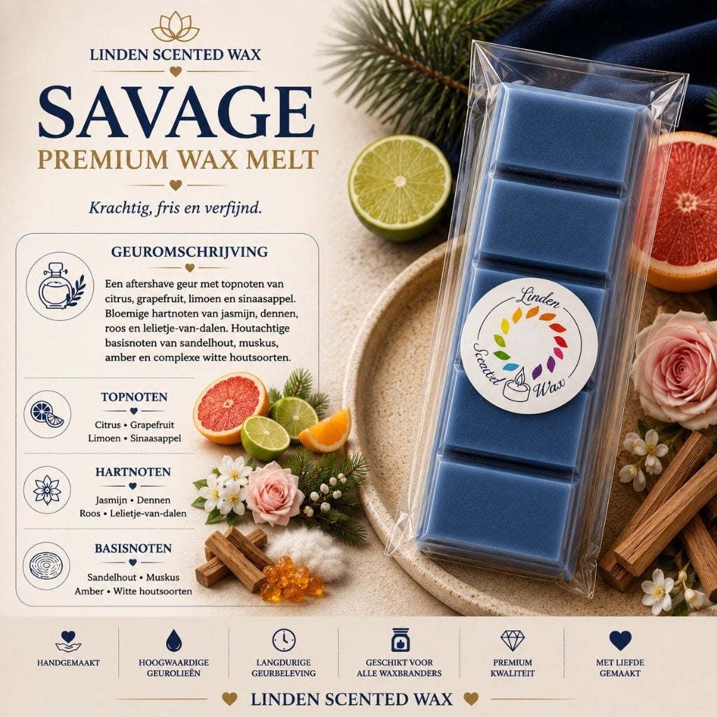 Waxmelts SAVAGE, parfum après-rasage,cire fondante à la main, Enlèvement ou Envoi, Neuf, Cire, Bougie