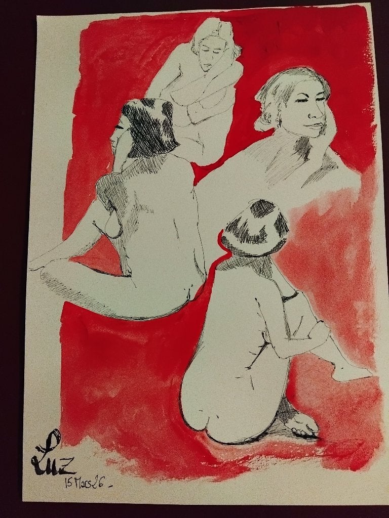 Portret van Luz, Acrylverf, Papier/karton, Portret, Verzenden