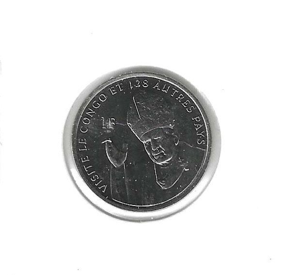 Congo, Dem. Republ., 1 Franc 2004, Pope with mitre., Ophalen of Verzenden, Overige landen, Losse munt