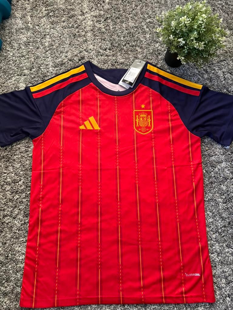 Adidas Spanje voetbalshirt rood/goud – nieuw met labels – M, Verzenden, Nieuw, Maat 48/50 (M), Rood