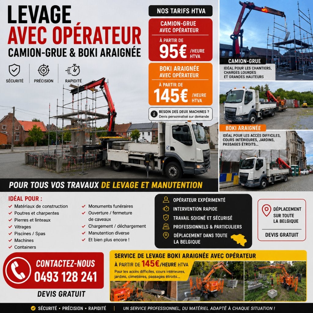 Location camion grue et grue Araignée, Enlèvement, Neuf