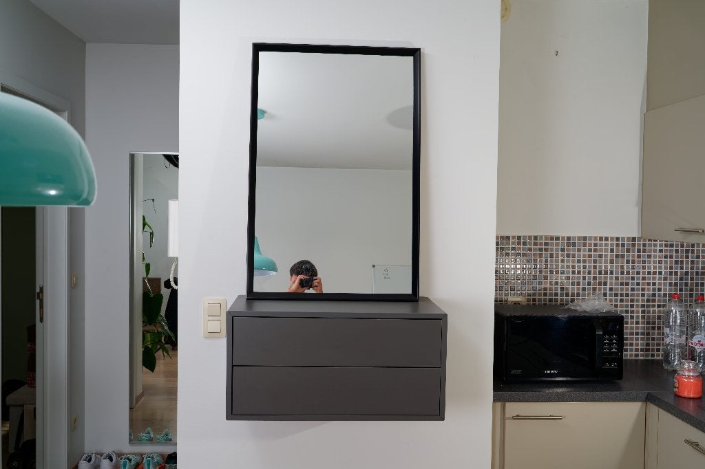 Rangement 2 tiroirs IKEA EKET + Miroir, Enlèvement, Comme neuf, IKEA
