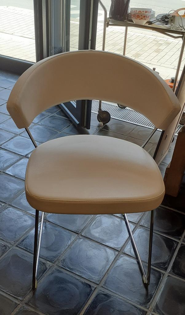 Chaise cuir blanc cassé Calligaris, Ophalen, Wit, Leer, Zo goed als nieuw