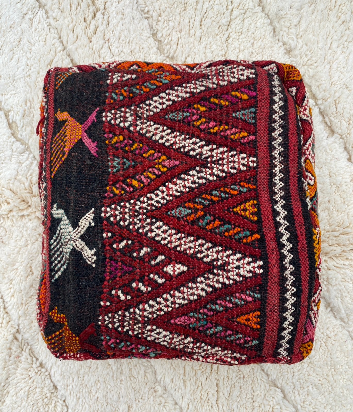 Pouf berbère, Enlèvement, Neuf, Rouge, 55 x 60 x 20