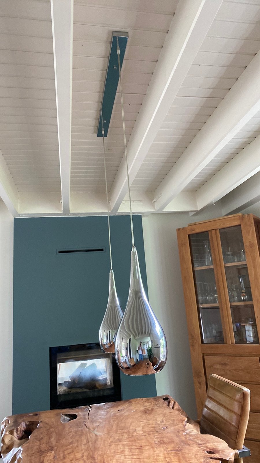 Mooie hanglamp voor boven de eettafel, Ophalen, Gebruikt, Metaal, Minder dan 50 cm