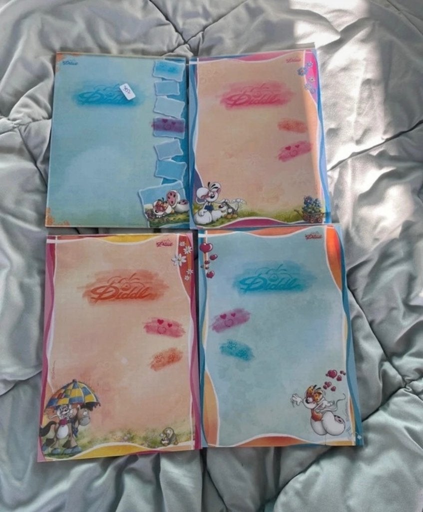 4 diddl A5 blaadjes nr 386, 387, 388, 392, Ophalen, Diddl, Zo goed als nieuw, Papier, Kaart of Schrift