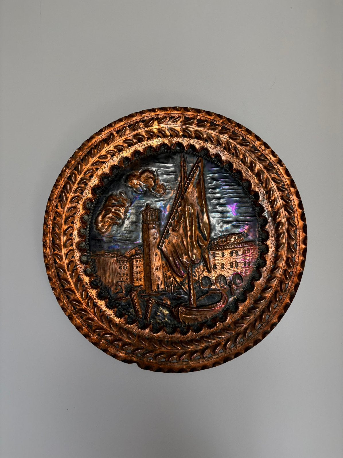 decoratieve wandplaat, Ophalen, Koper
