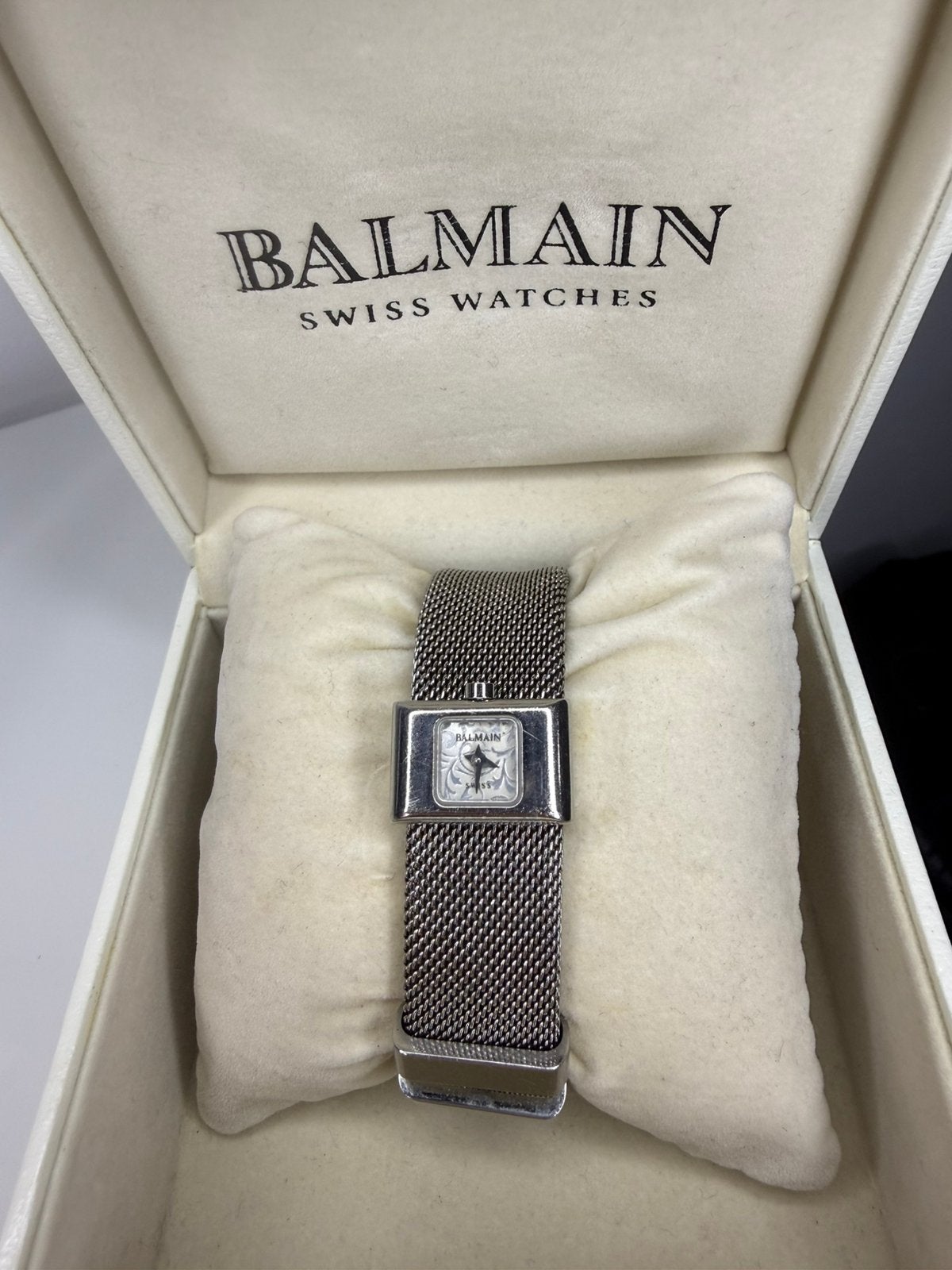 Origineel Balmain Swiss Watches Dameshorloge met doos, Handtassen en Accessoires, Staal, Gebruikt, Staal, Polshorloge